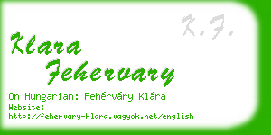 klara fehervary business card